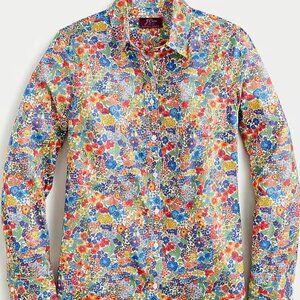 J. Crew Cotton Poplin Perfect Shirt in Liberty Margaret Annie floral print